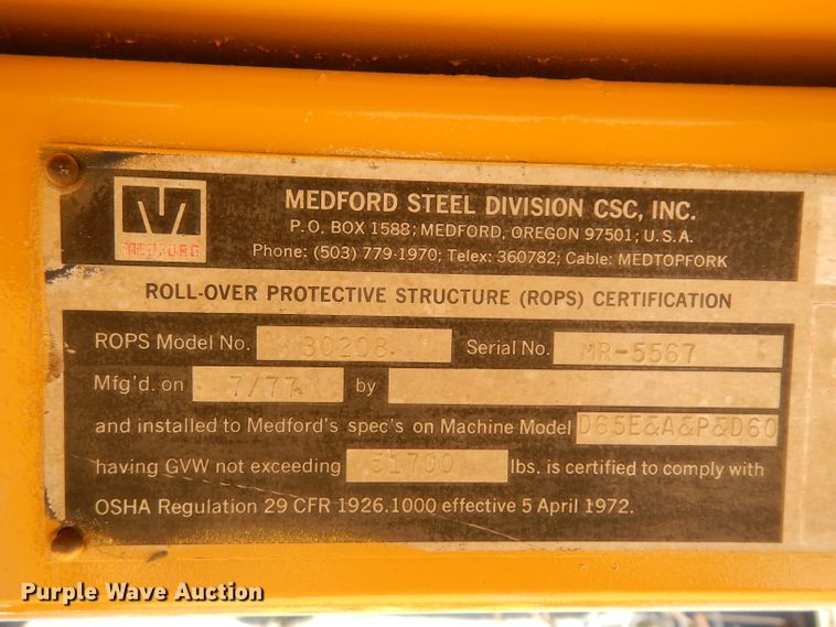 image for item GG9084 1981 Komatsu D65 dozer