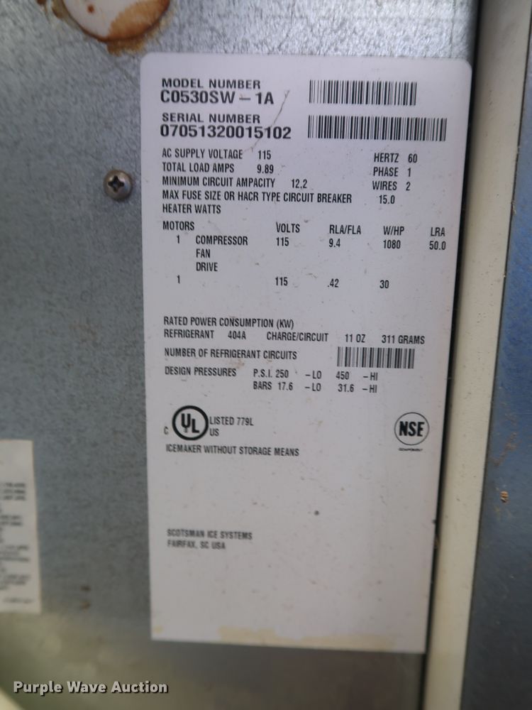 image for item DG4147 Scotsman C0530SW-1A ice machine