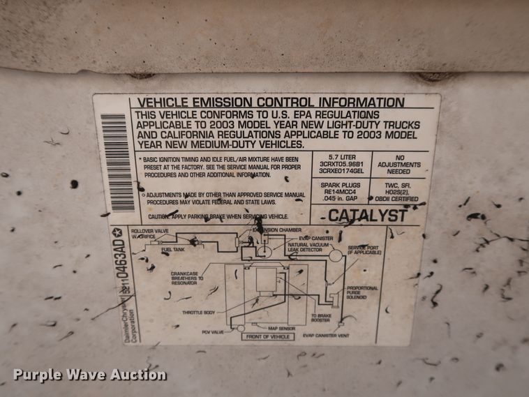 image for item DH3520 2003 Dodge Ram 2500 Quad Cab pickup truck