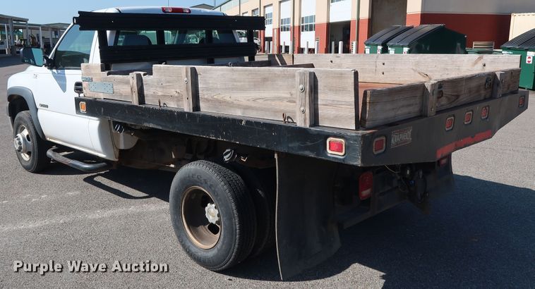 image for item DH3533 2002 Chevrolet Silverado 3500 dump flatbed pickup truck