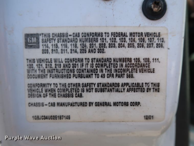 image for item DH3533 2002 Chevrolet Silverado 3500 dump flatbed pickup truck