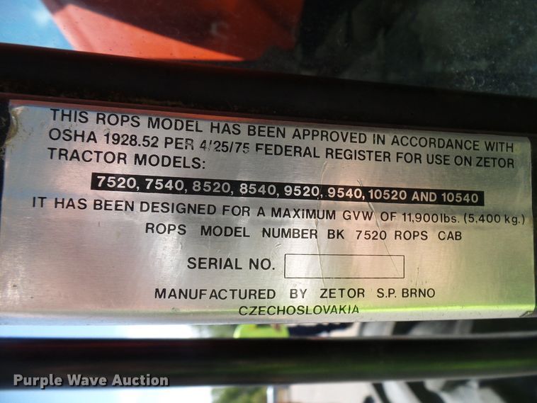 image for item DD6043 Zetor 9540 MFWD tractor