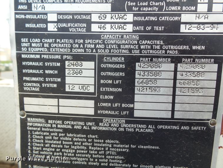 image for item DE7939 1995 Ford F700 digger derrick truck