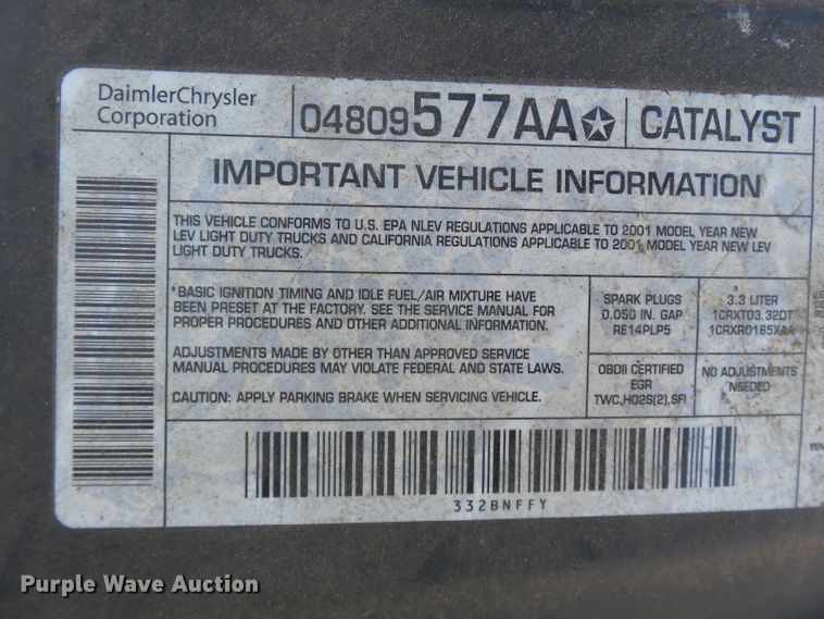 image for item DE7946 2001 Dodge Caravan van