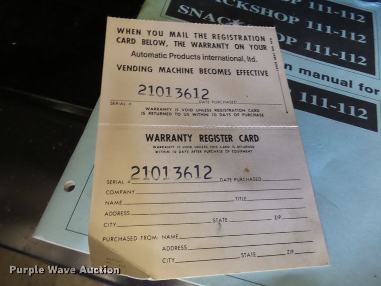 image for item DE7956 Automatic Products 112 vending machine