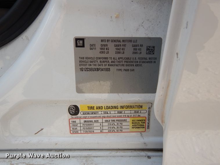 image for item DF2568 2011 Chevrolet Malibu