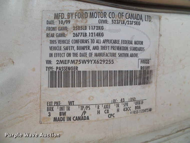 image for item DG0171 2000 Mercury Grand Marquis LS