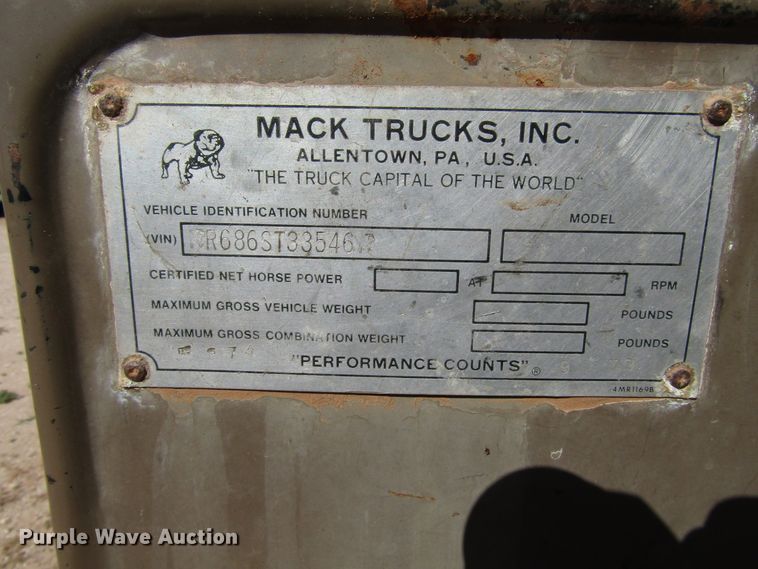 image for item DG1396 1980 Mack tank truck
