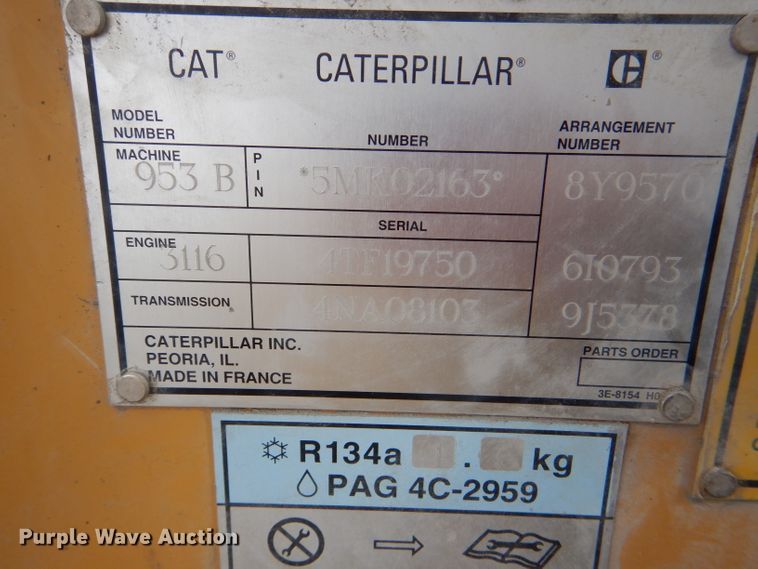 image for item DG4937 1995 Caterpillar 953B track loader