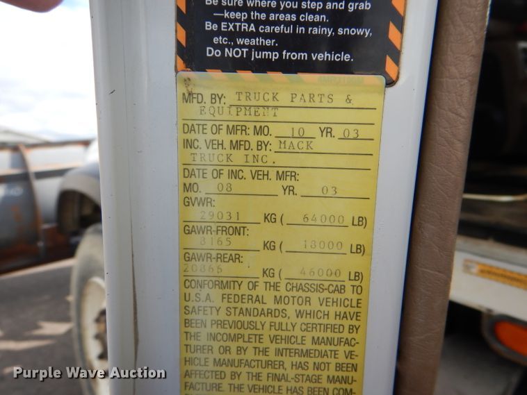 image for item DG4938 2004 Mack Granite dump truck