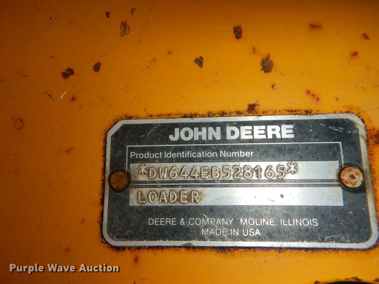 image for item DG4940 1990 John Deere 644E wheel loader