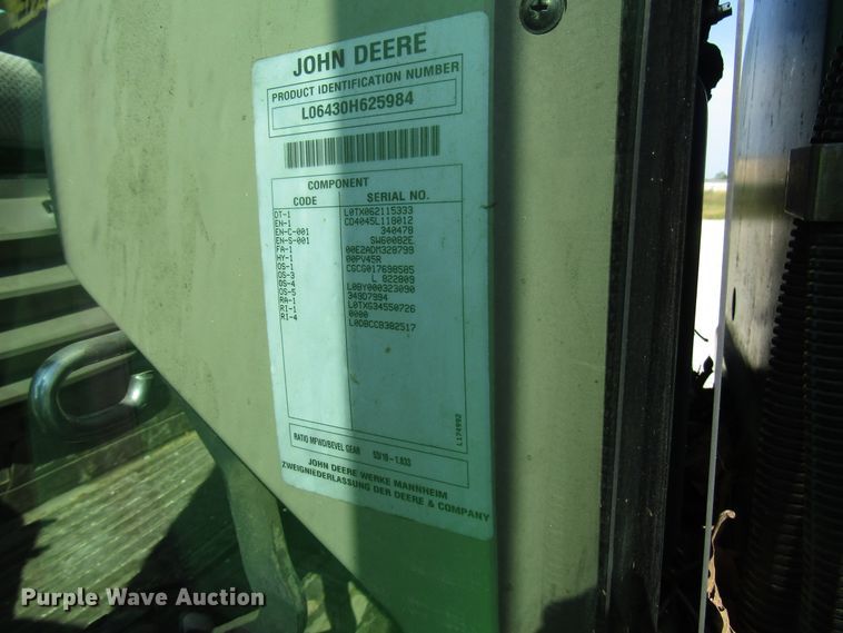 image for item DG8044 2009 John Deere 6430 MFWD tractor