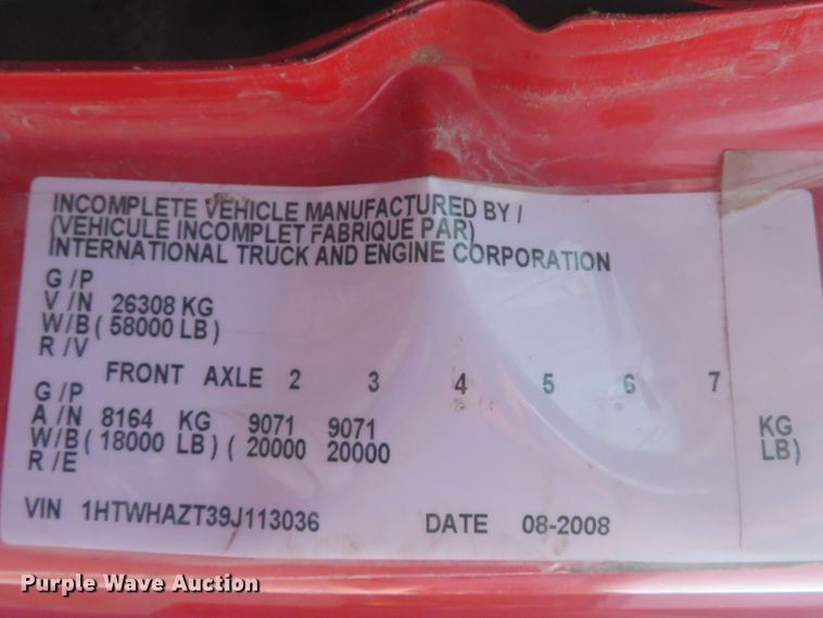 image for item DH1501 2009 International WorkStar 7400 dump truck