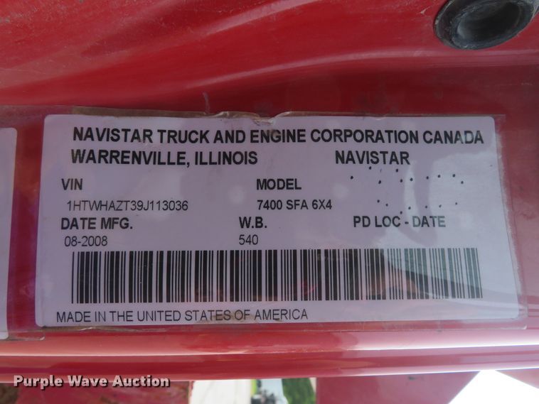 image for item DH1501 2009 International WorkStar 7400 dump truck