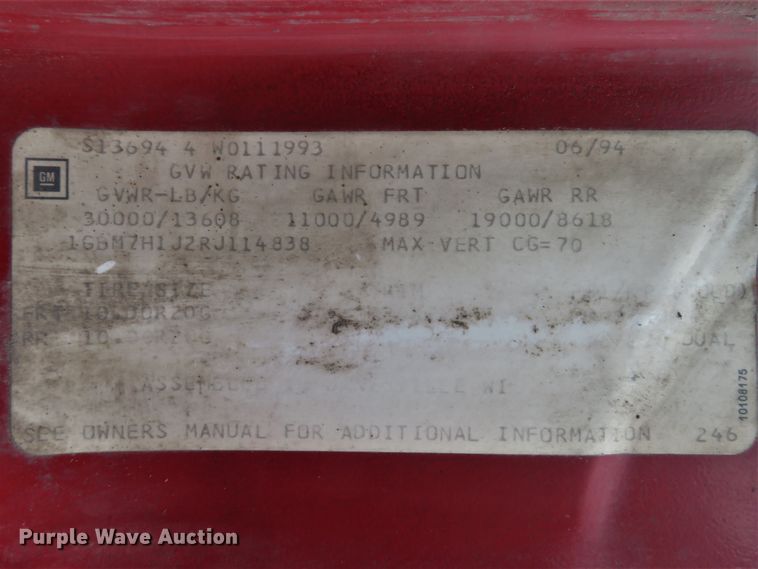 image for item DH1502 1994 Chevrolet Kodiak C6500 oil distribution truck