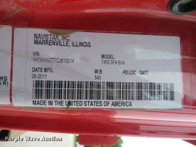 image for item DH1503 2012 International WorkStar 7400 dump truck