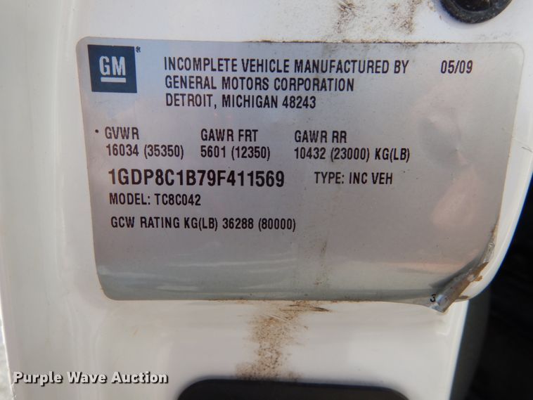 image for item DH1527 2009 GMC C8500 dump truck