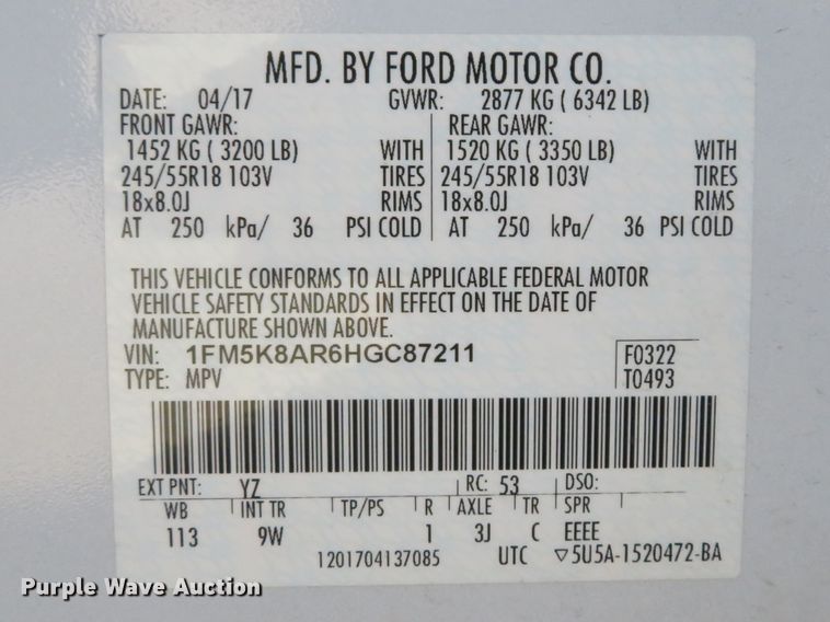 image for item DH1530 2017 Ford Explorer Police Interceptor SUV