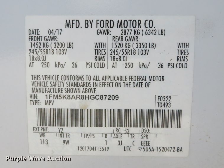 image for item DH1533 2017 Ford Explorer Police Interceptor SUV