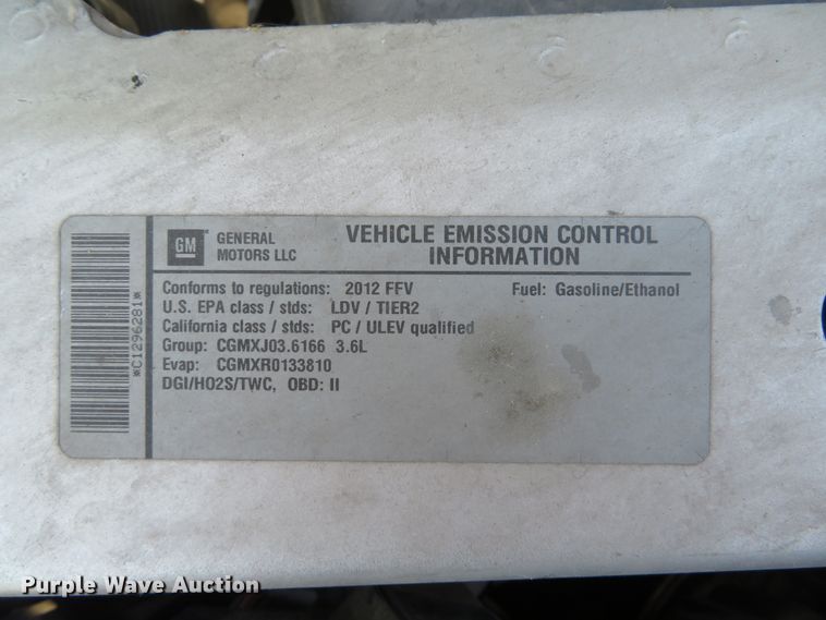 image for item DH1537 2012 Chevrolet Impala Police Cruiser