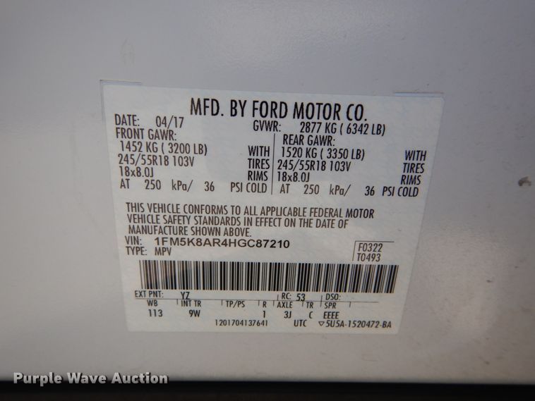 image for item DH1539 2017 Ford Explorer Police Interceptor SUV