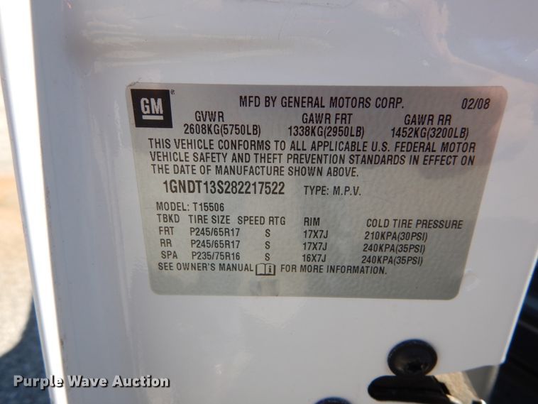 image for item DH2039 2008 Chevrolet TrailBlazer LT SUV