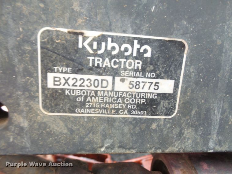 image for item DH2509 2004 Kubota BX2230D MFWD tractor