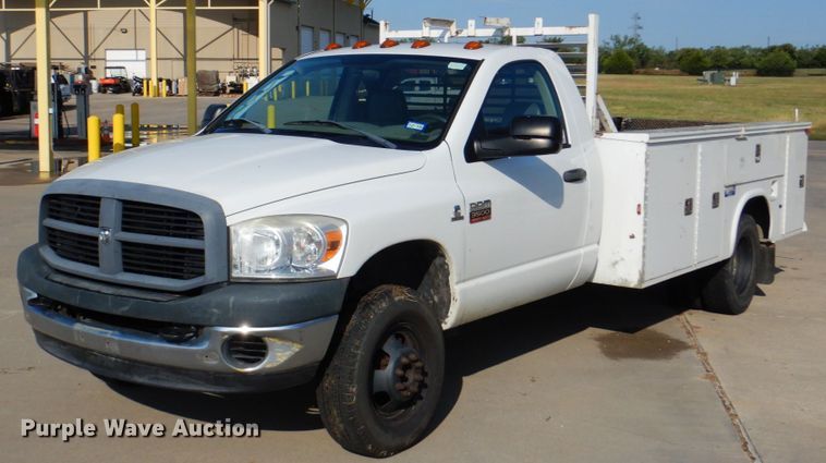 image for item DH5249 2008 Dodge Ram 3500 utility bed pickup truck