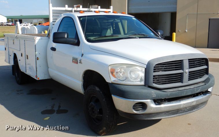 image for item DH5249 2008 Dodge Ram 3500 utility bed pickup truck