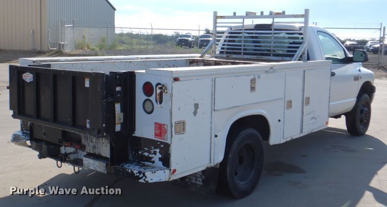 image for item DH5249 2008 Dodge Ram 3500 utility bed pickup truck