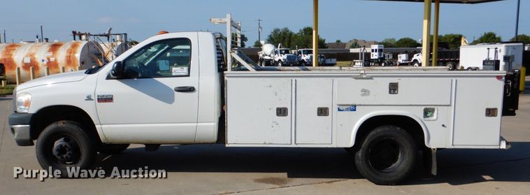 image for item DH5249 2008 Dodge Ram 3500 utility bed pickup truck