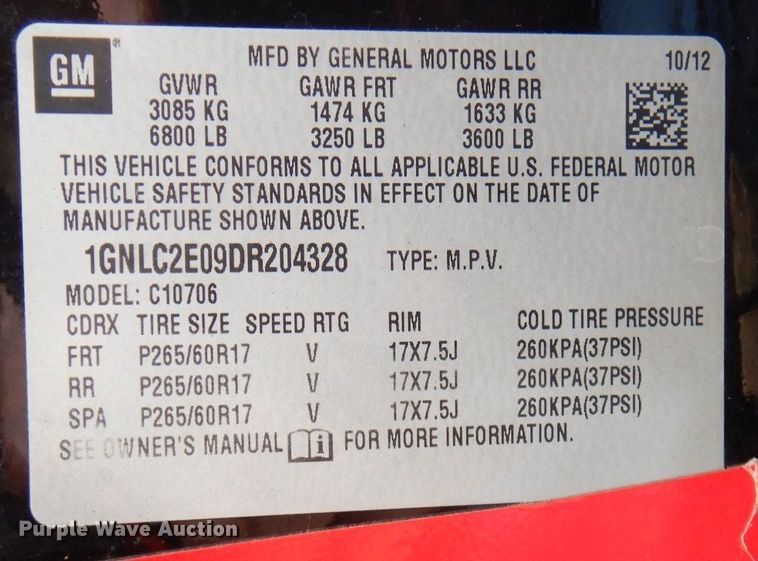 image for item DH5253 2013 Chevrolet Tahoe Police SUV