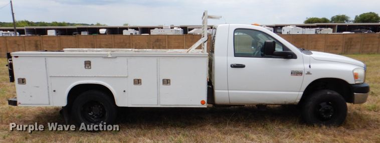 image for item DH5255 2008 Dodge Ram 3500 utility bed pickup truck