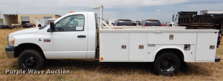 image for item DH5255 2008 Dodge Ram 3500 utility bed pickup truck