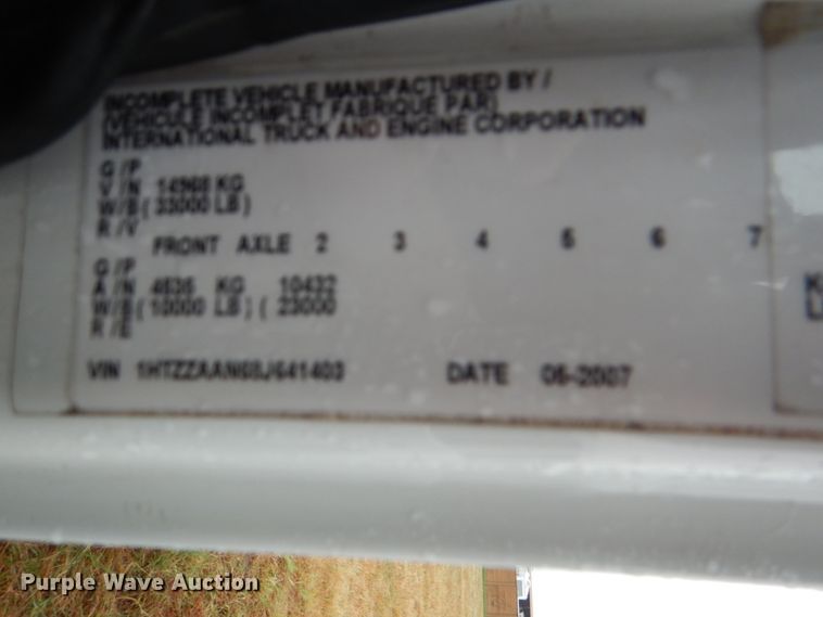 image for item DH5257 2008 International WorkStar 7300 water truck