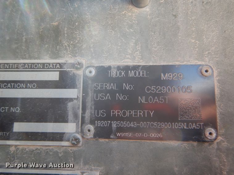 image for item DH6076 1985 Am General M929 dump truck