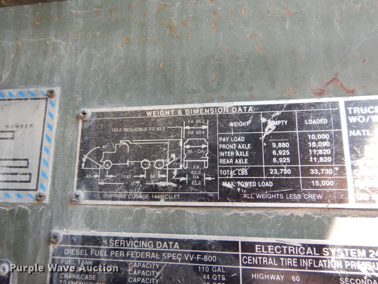 image for item DH6077 1991 Am General M929A2 dump truck