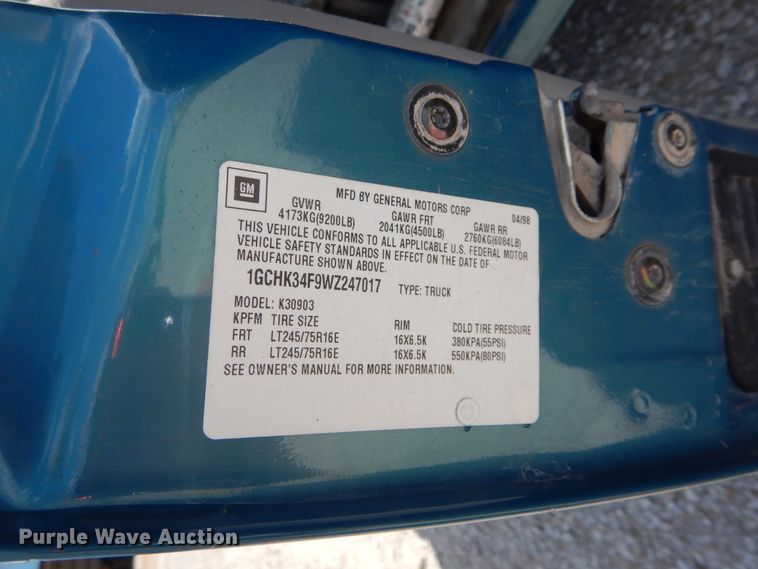 image for item FI9987 1998 Chevrolet K3500 dump flatbed pickup truck