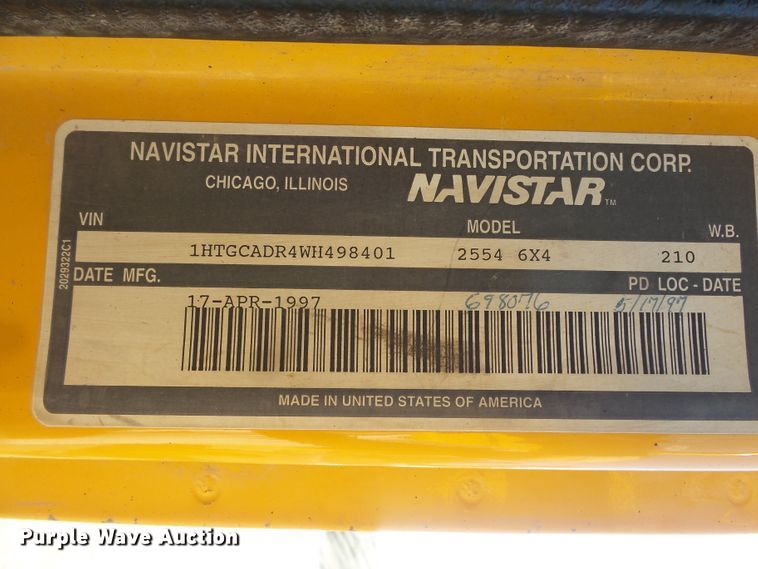 image for item FU9320 1998 International 2554 dump truck