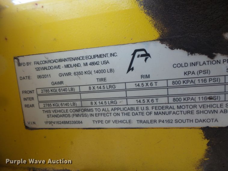 image for item FU9324 2011 Falcon bituminous mix trailer