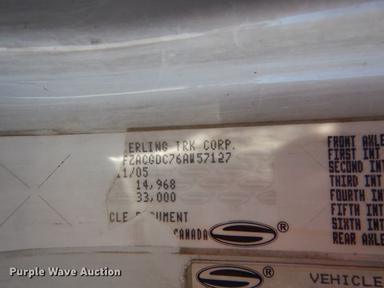 image for item FU9433 2006 Sterling Acterra knuckle boom crane truck