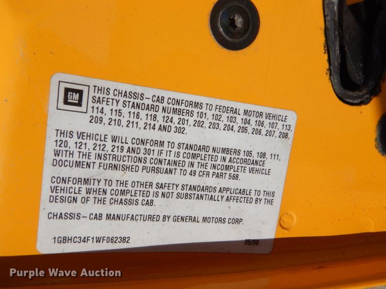 image for item FU9435 1998 Chevrolet C3500 utility bed pickup truck