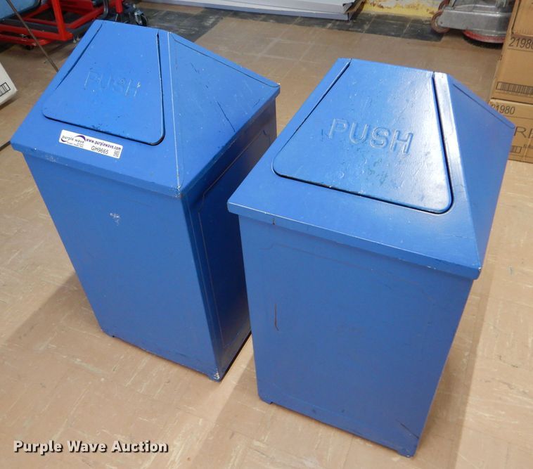 image for item GH9665 (2) metal trash bins