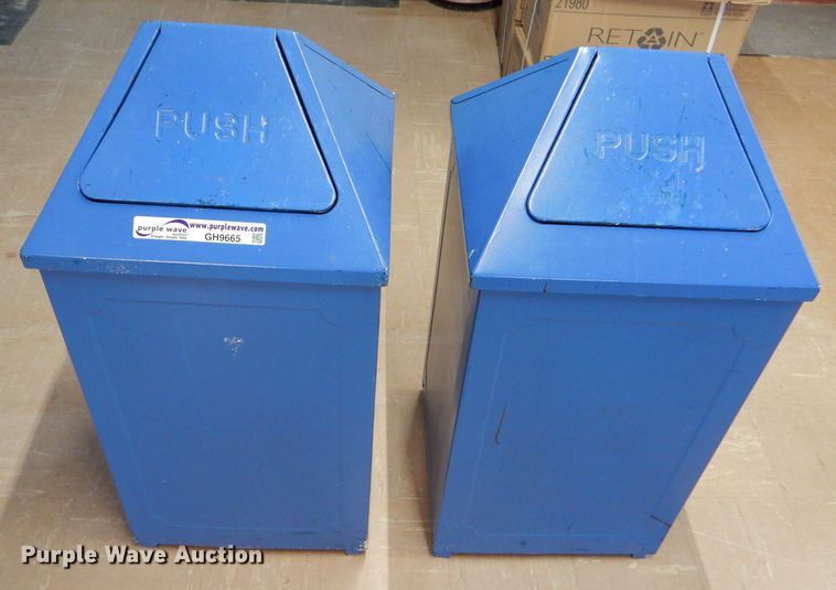 image for item GH9665 (2) metal trash bins
