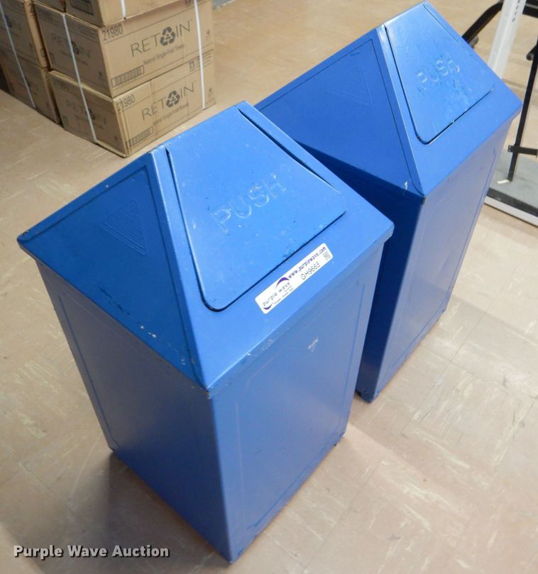 image for item GH9665 (2) metal trash bins