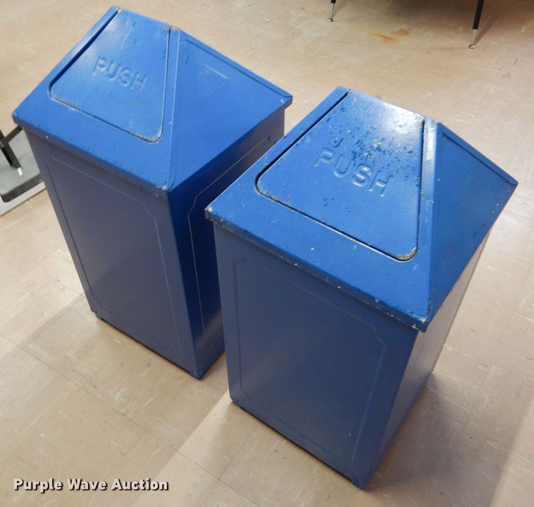 image for item GH9665 (2) metal trash bins