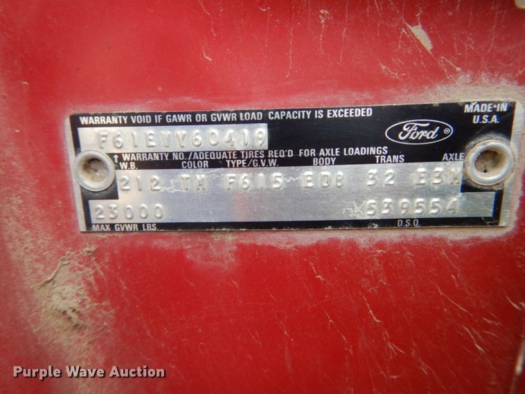 image for item DH6103 1977 Ford F600 grain truck