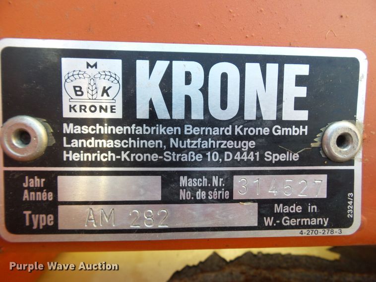 image for item EM9817 Krone AM282 disc mower