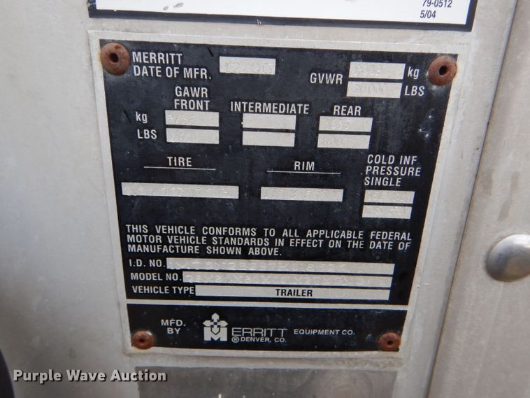 image for item GH9608 2007 Merritt Cattle Drive livestock trailer