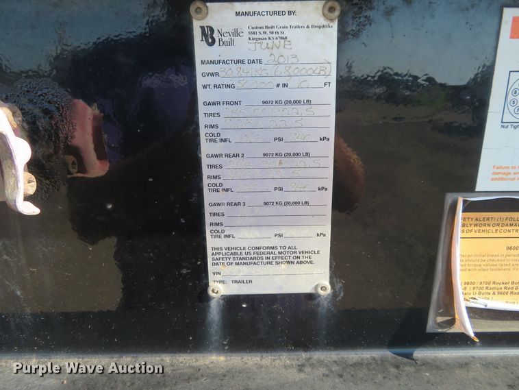 image for item DE6859 2014 Neville drop deck trailer